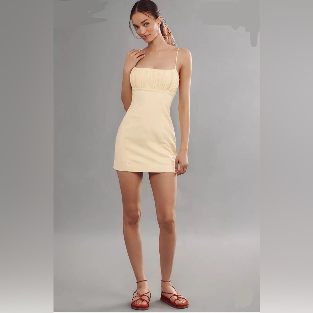 💫Anthropologie Light Yellow Mini Dress